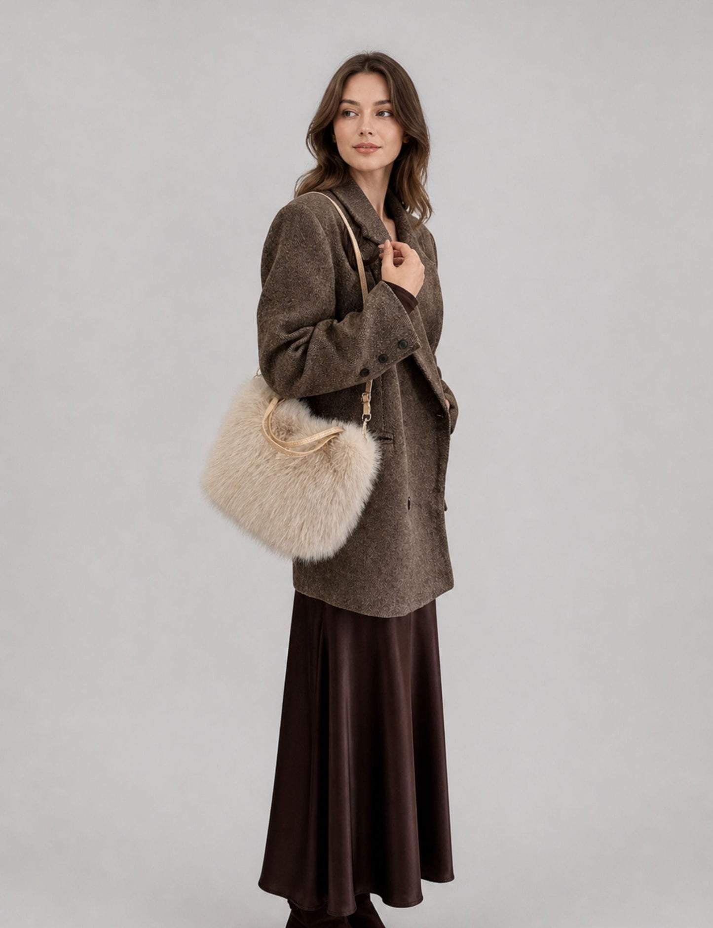 Sac à main fausse fourrure