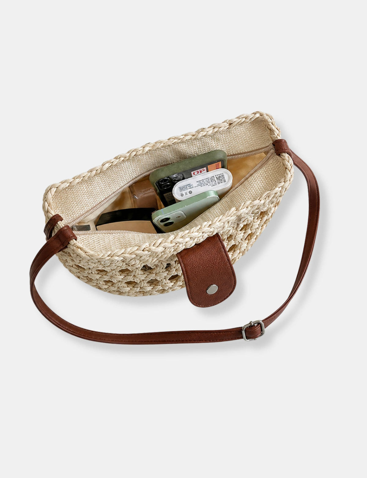 Sac à main paille et cuir