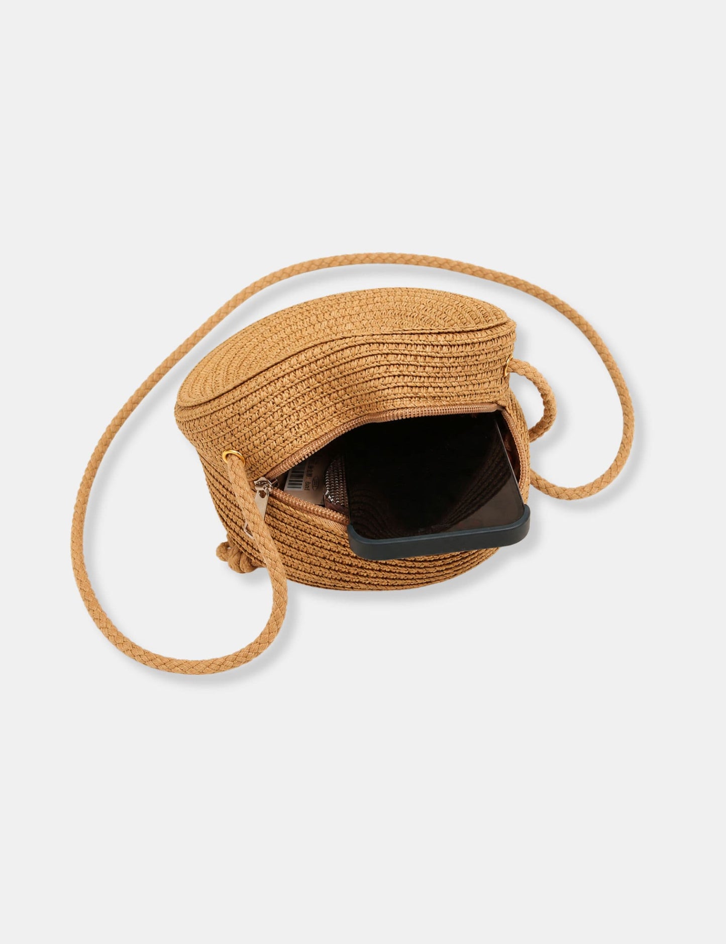 Sac à main rond paille
