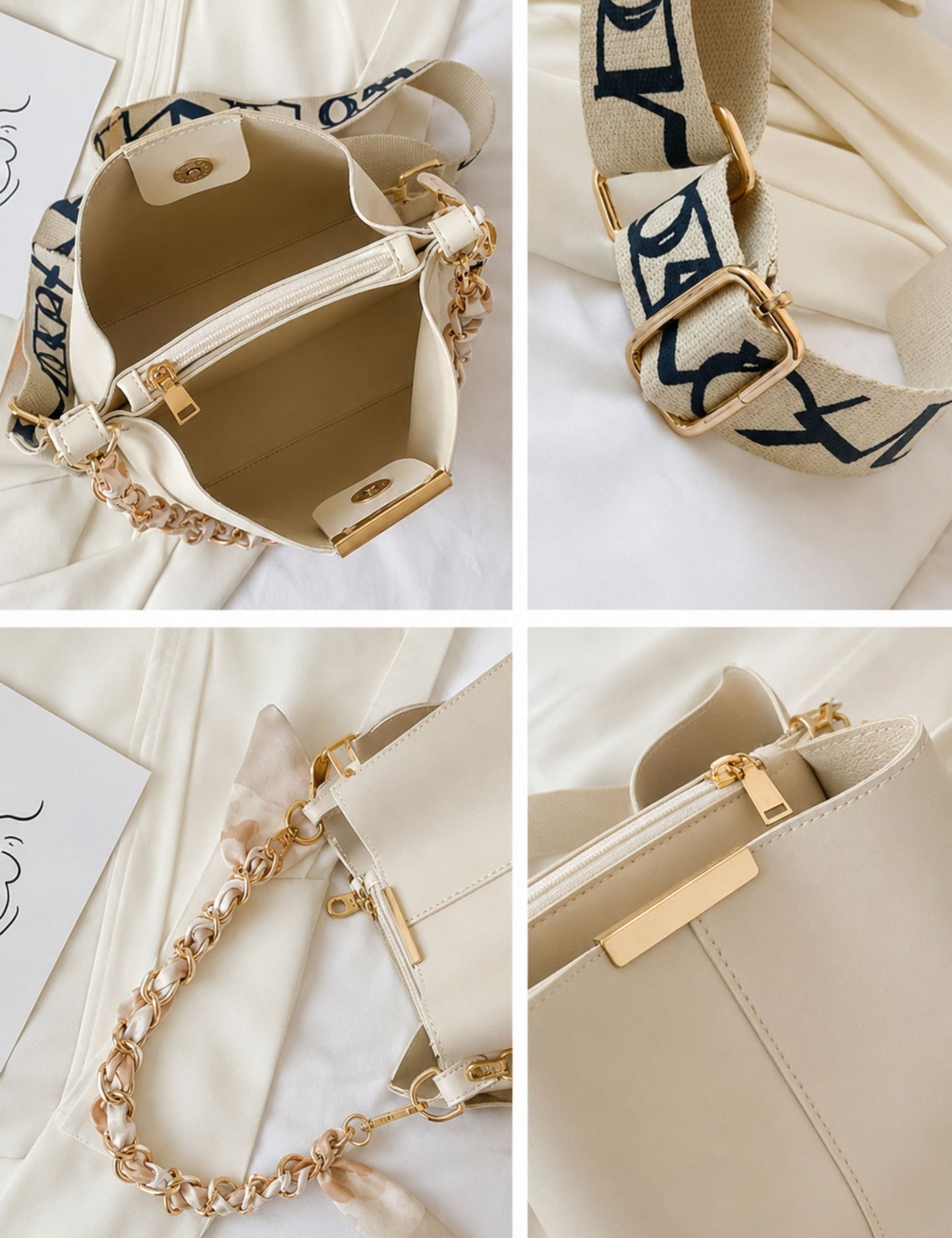 Sac seau beige