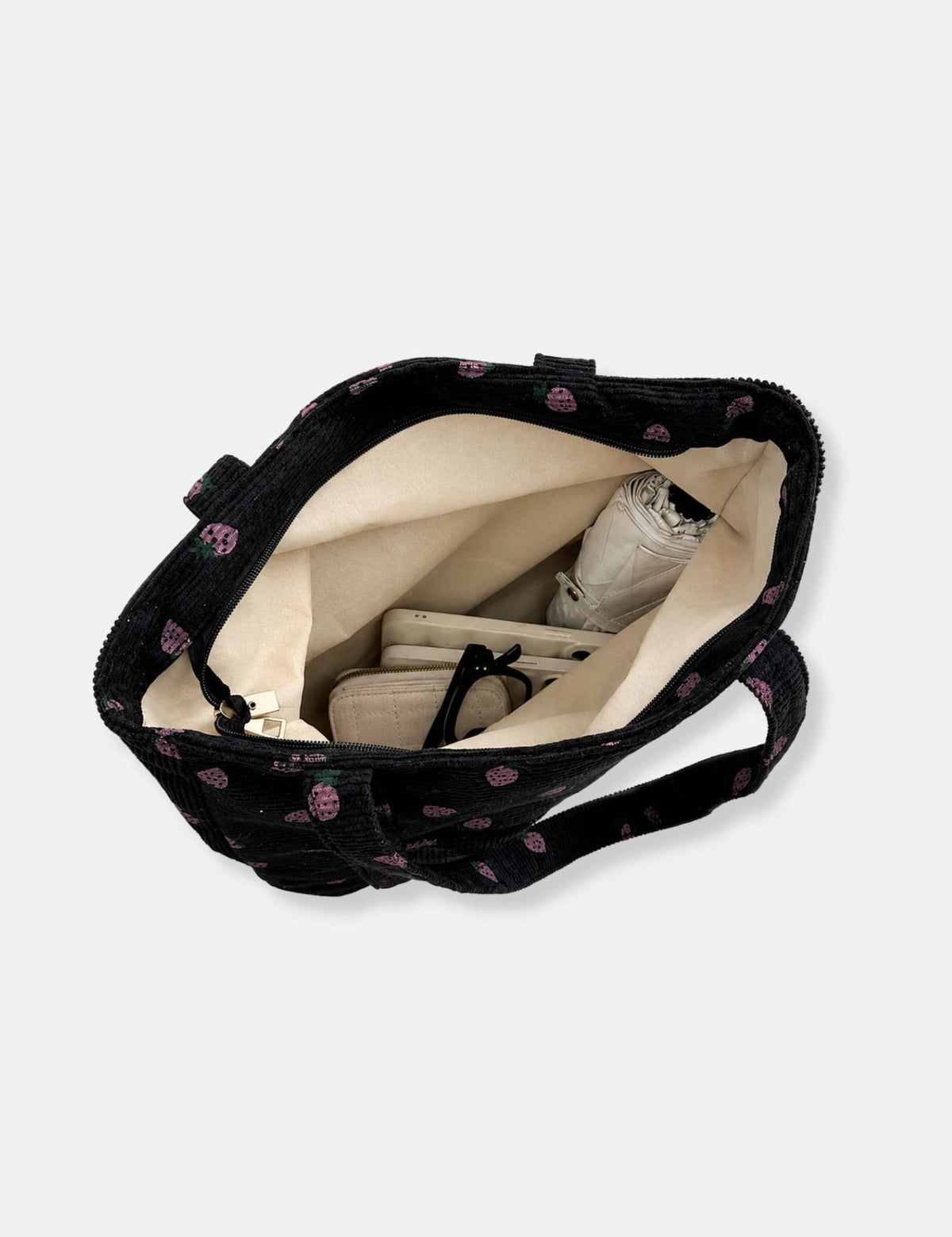 Tote bag velours côtelé
