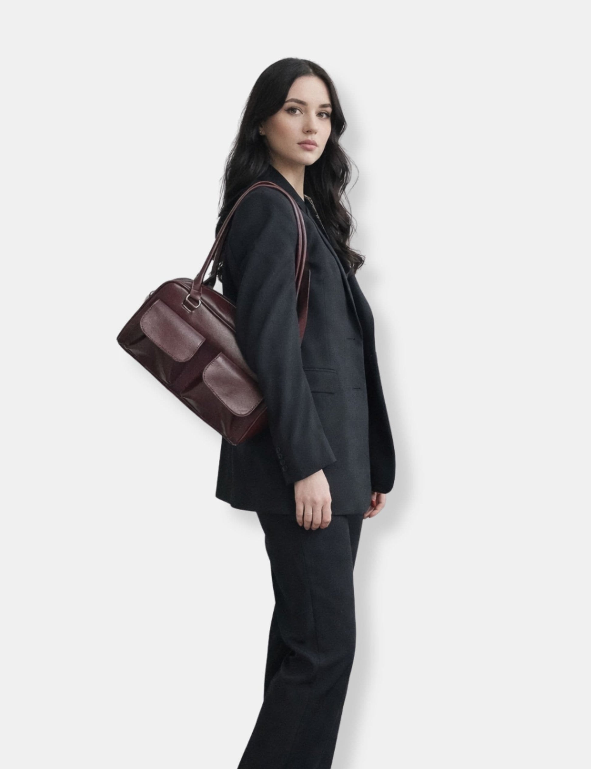 Sac à main bordeaux cuir 