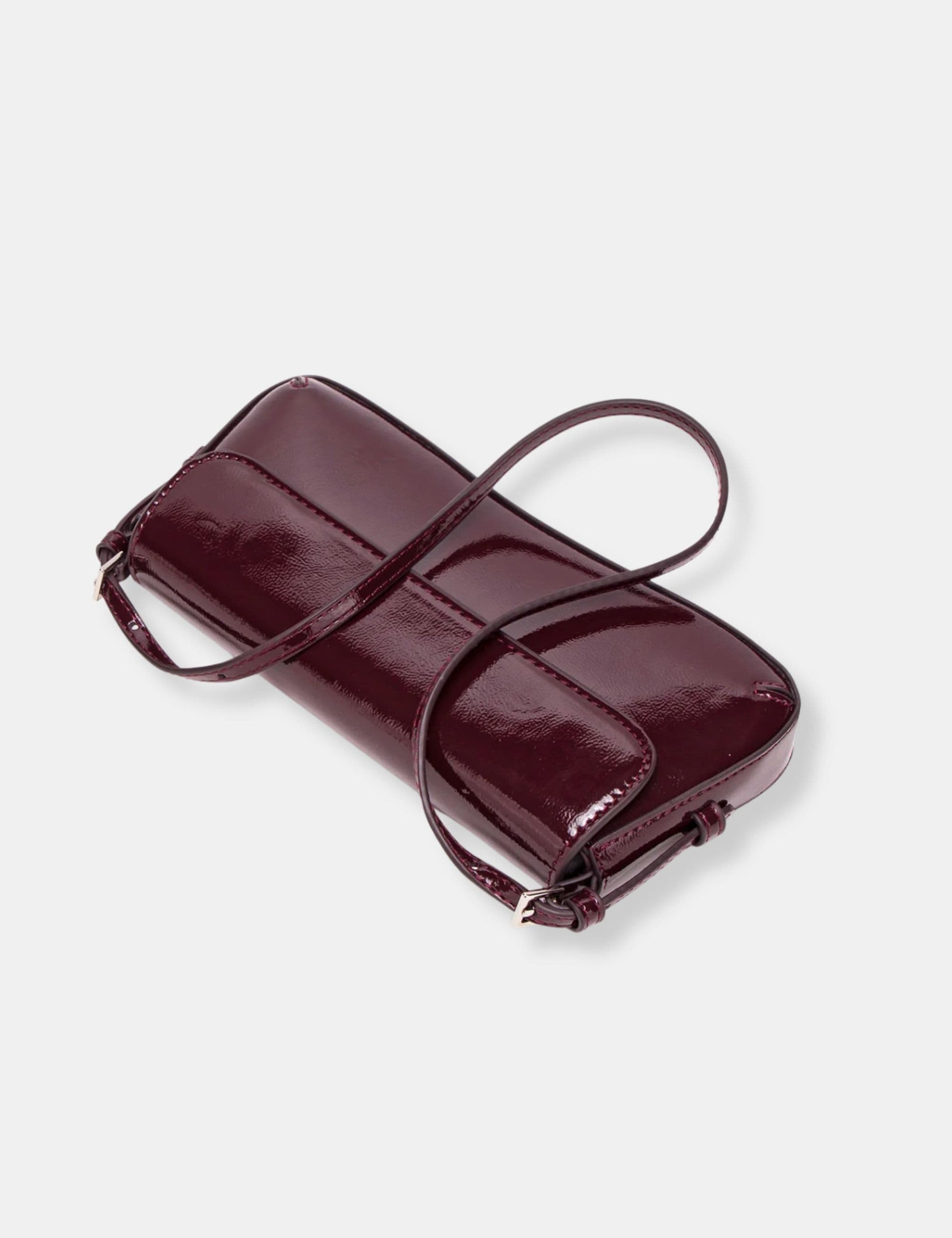 Sac à main bordeaux vernis