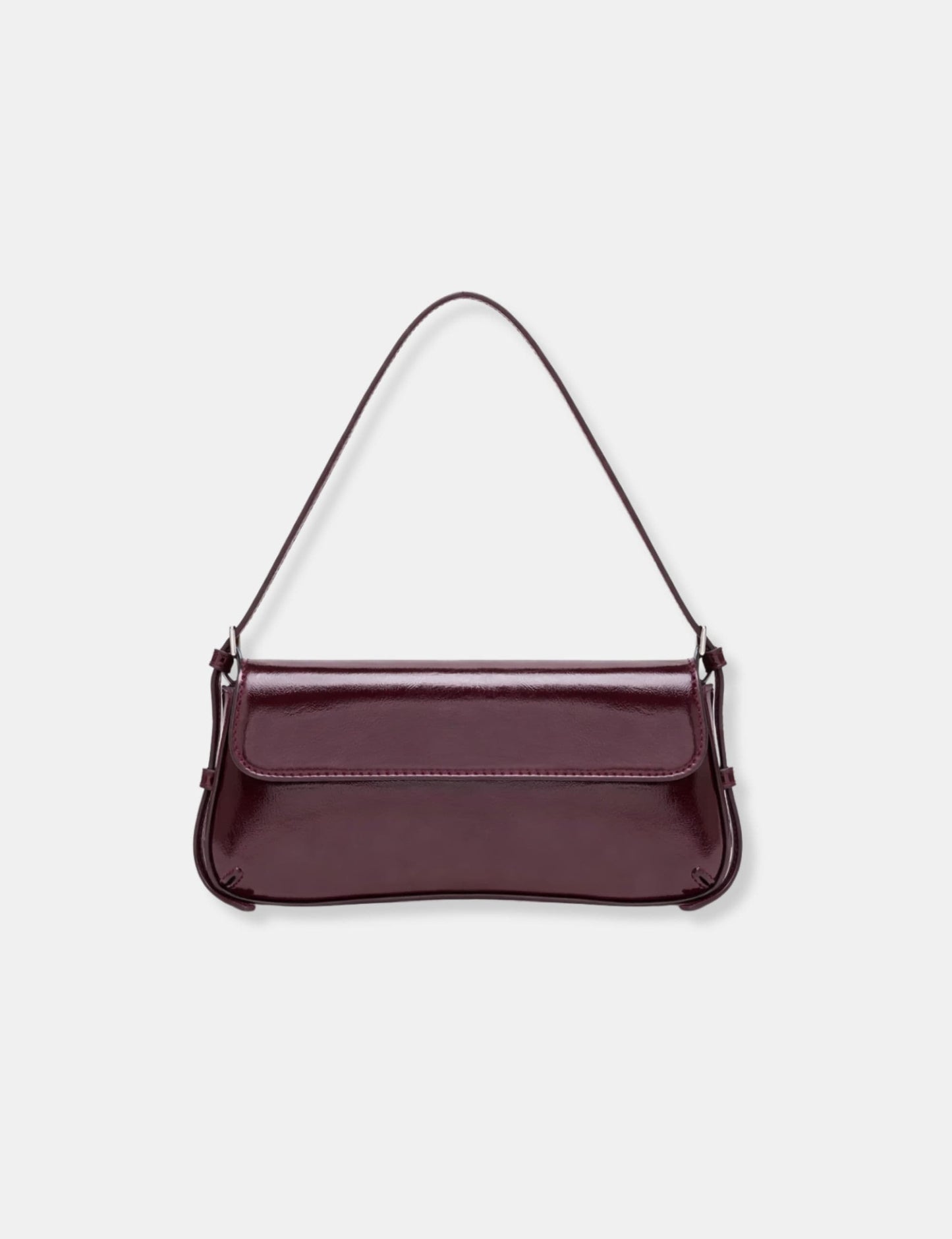 Sac à main bordeaux vernis