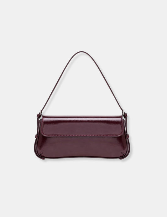 Sac à main bordeaux vernis