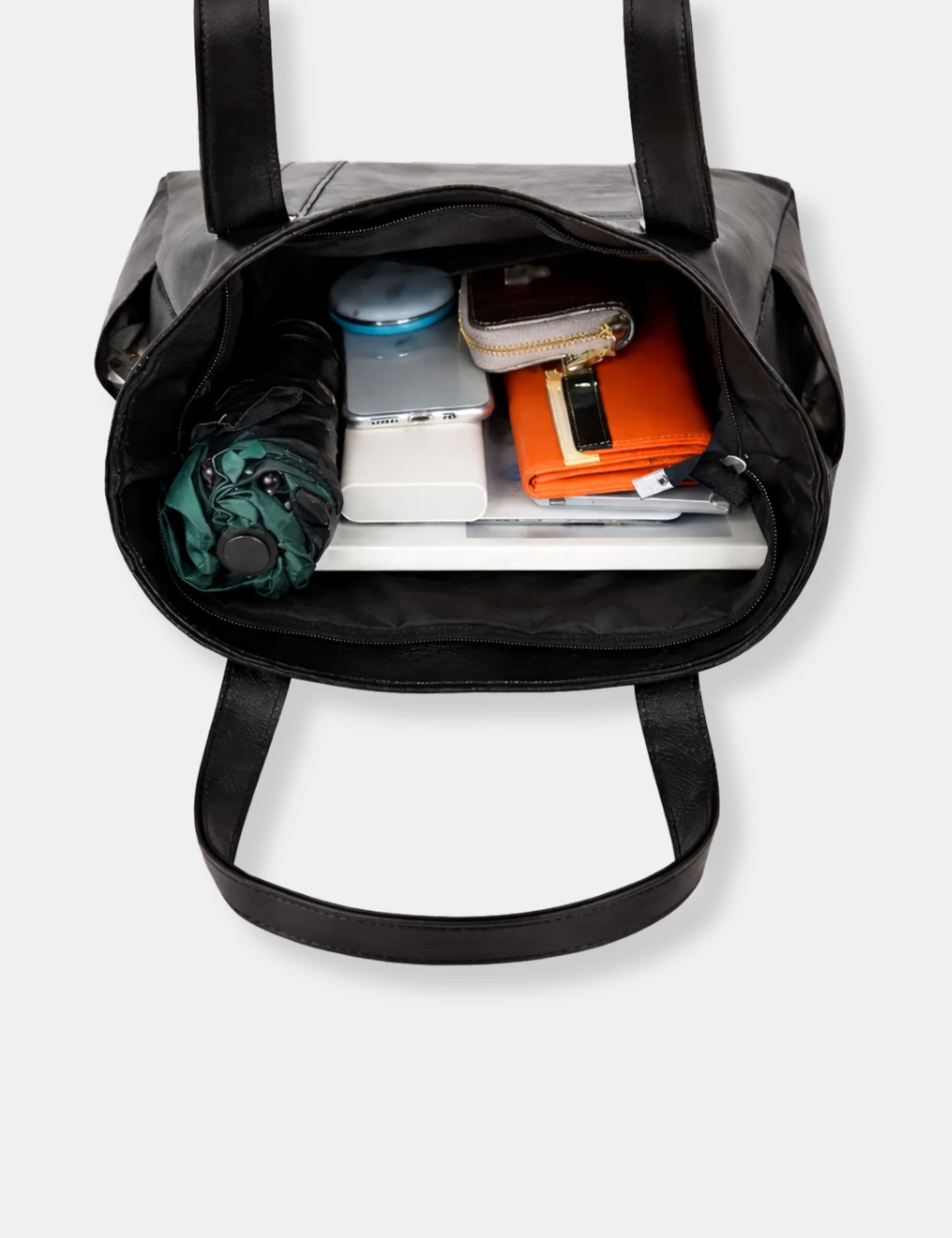 Sac à main cuir noir souple