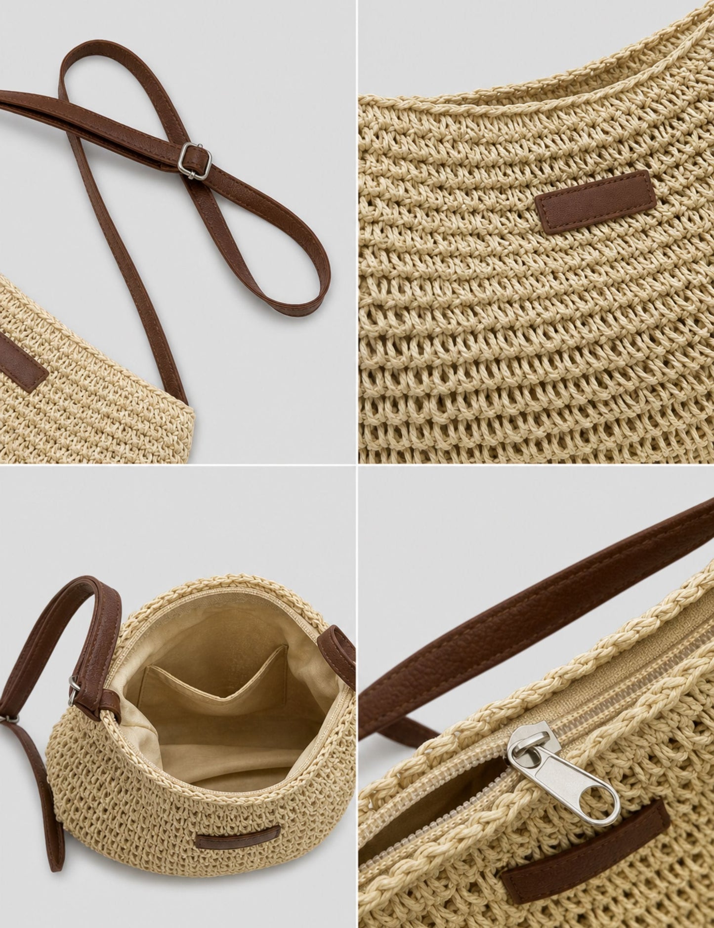 Sac à main en paille bandoulière