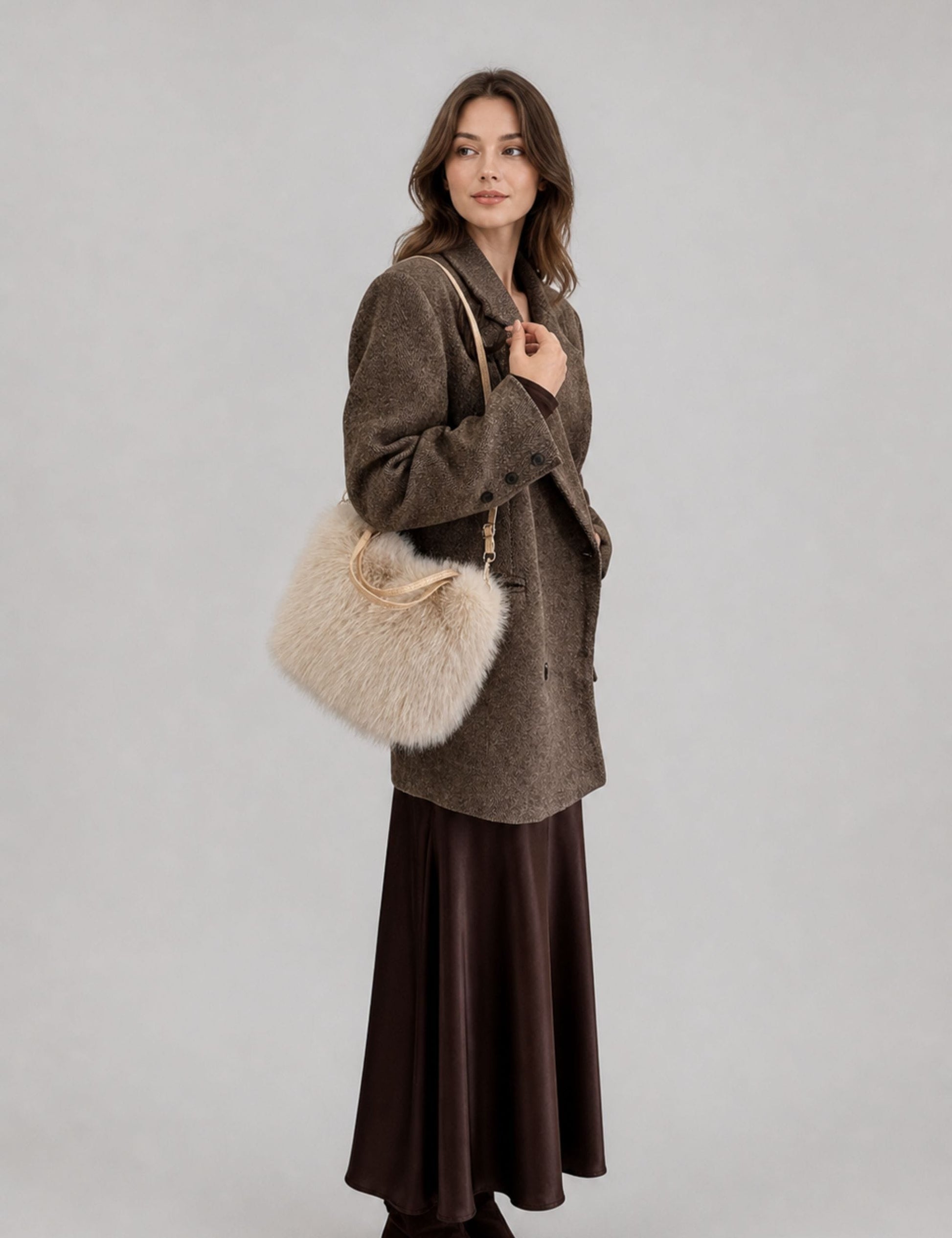 Sac à main fausse fourrure