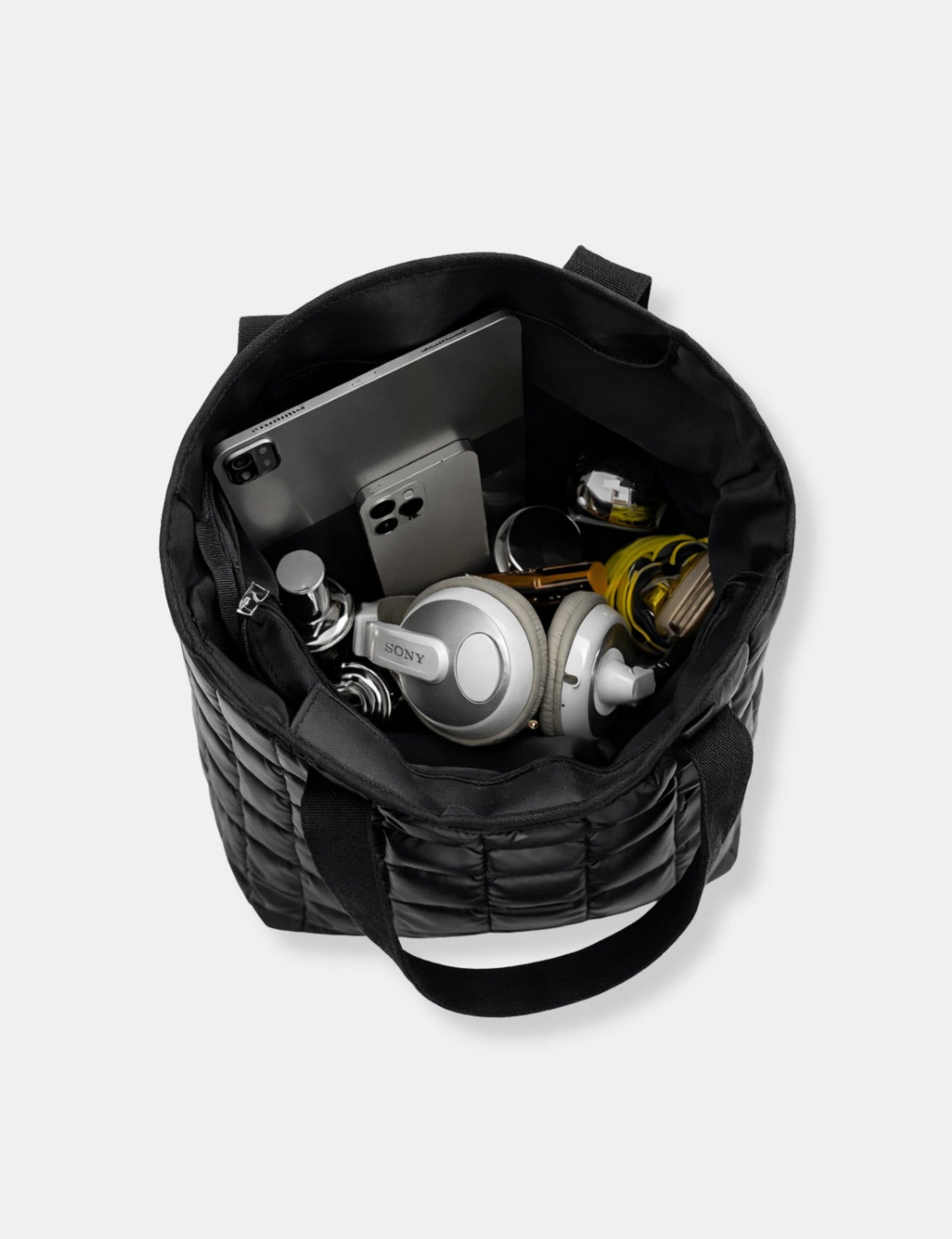 Sac à main matelassé noir