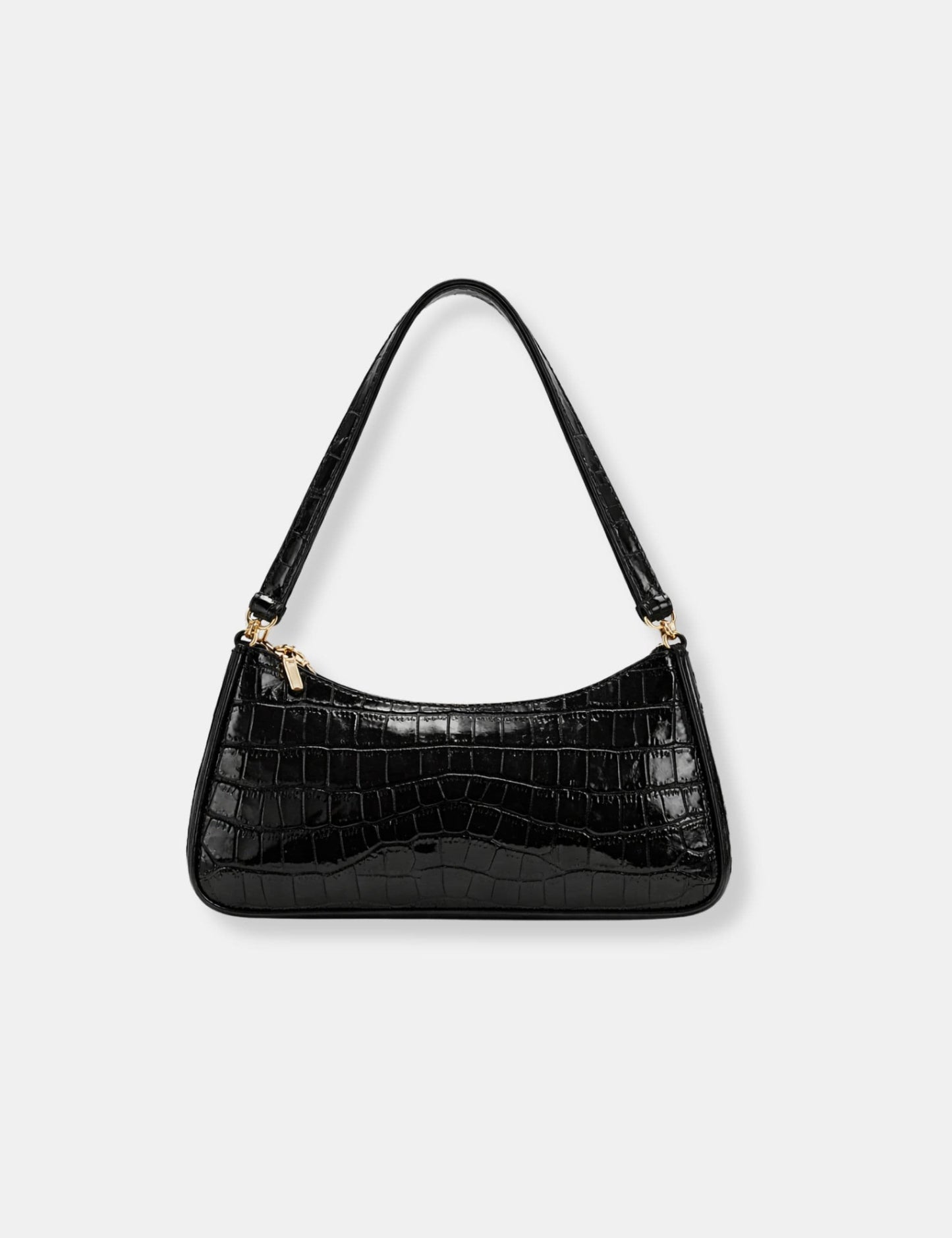 Sac à main noir croco
