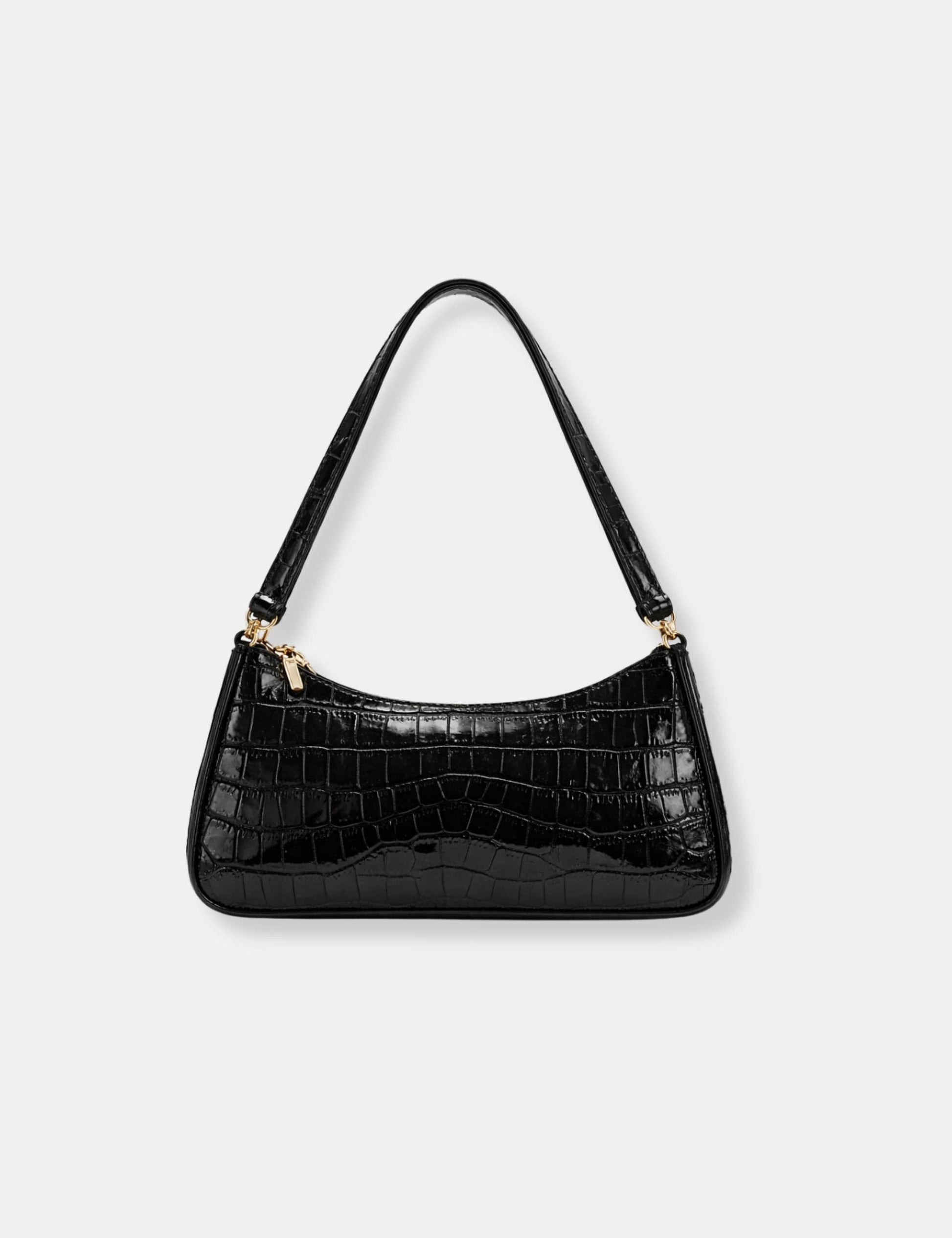 Sac à main noir croco