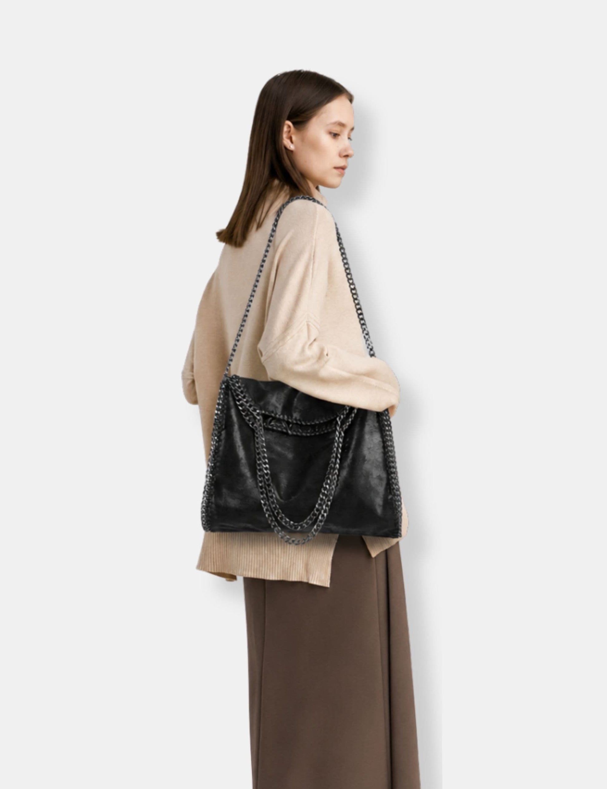 Sac à main noir en cuir 
