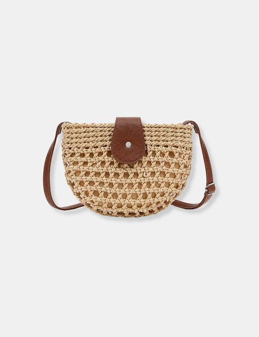 Sac à main paille et cuir