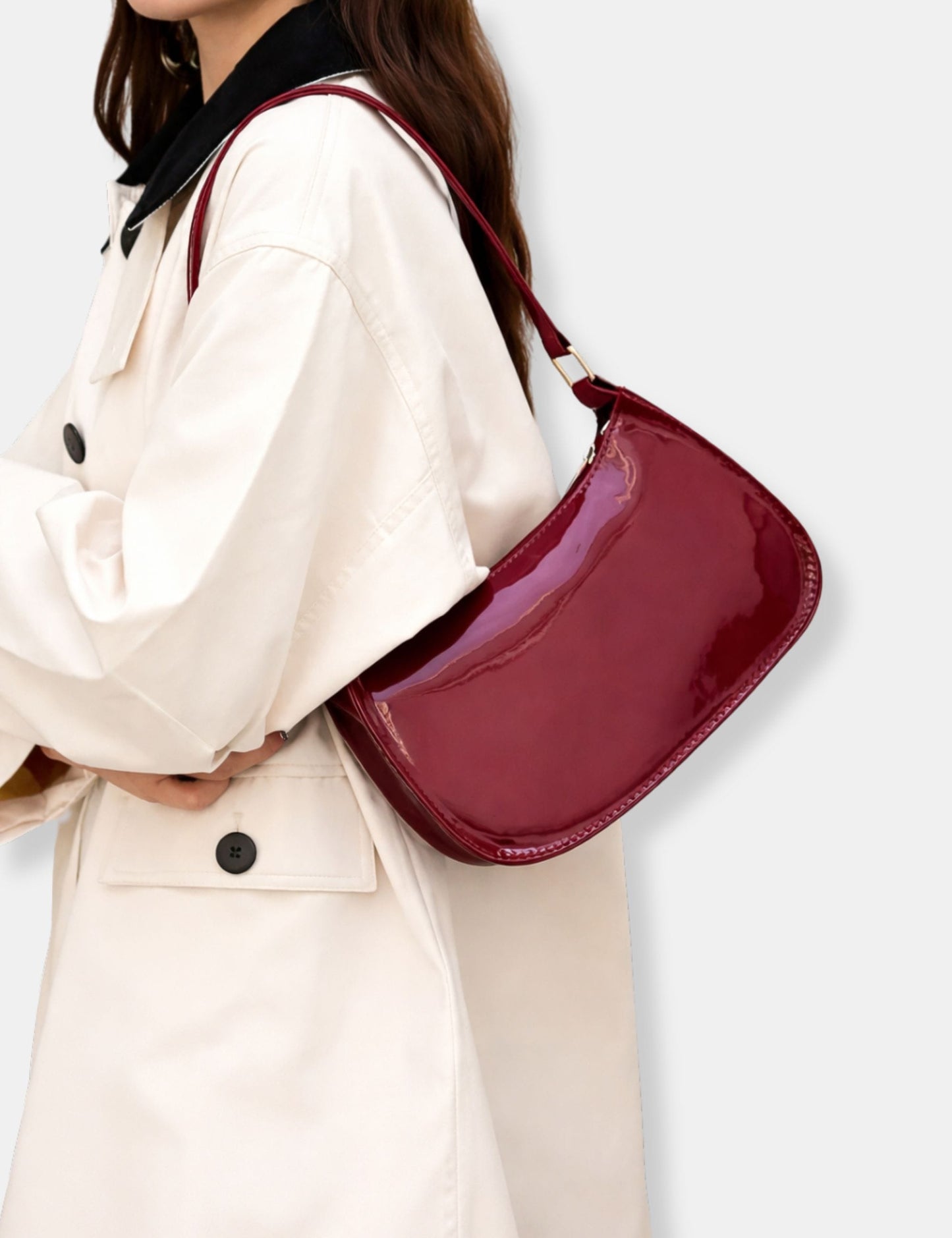 Sac à main vernis rouge