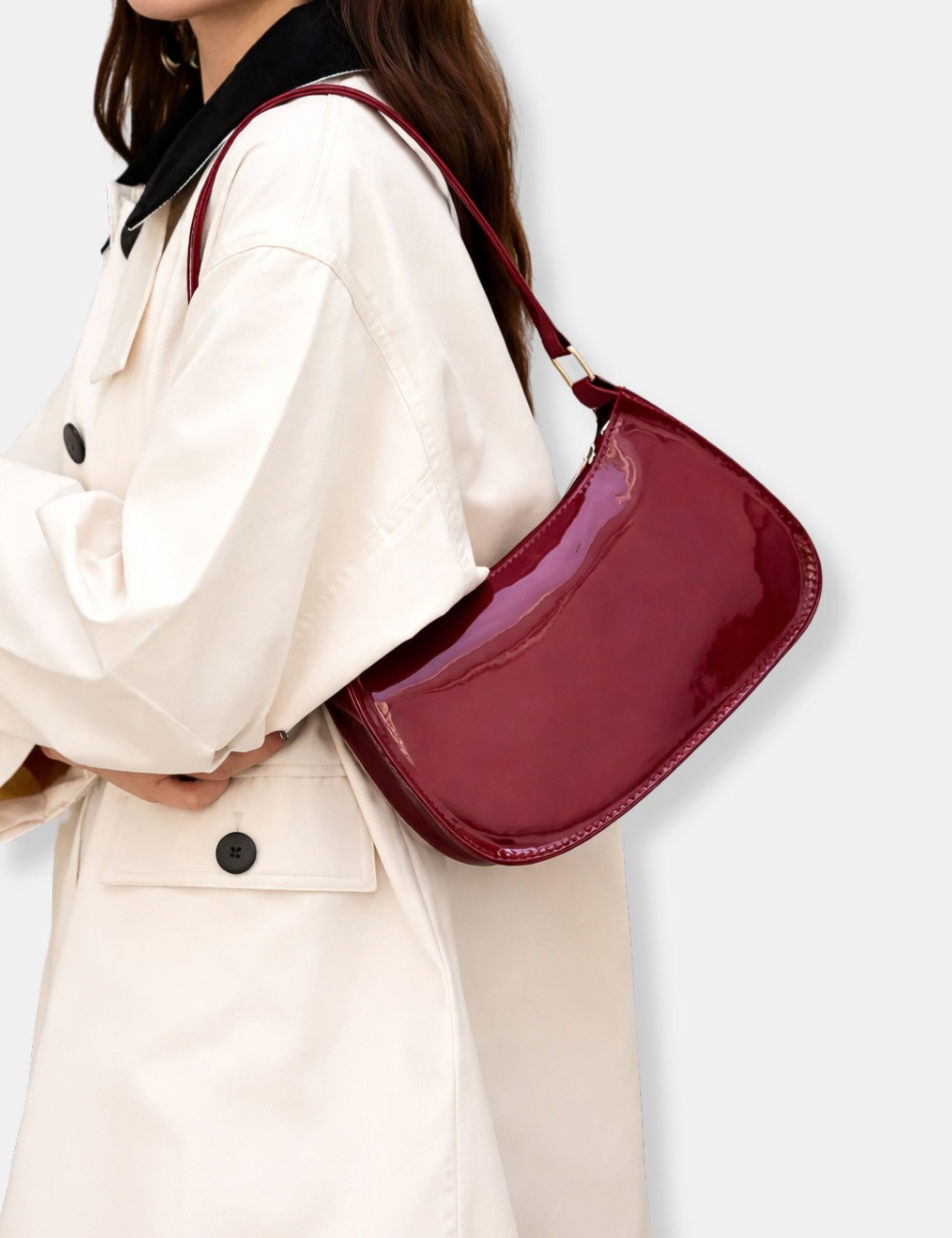 Sac à main vernis rouge