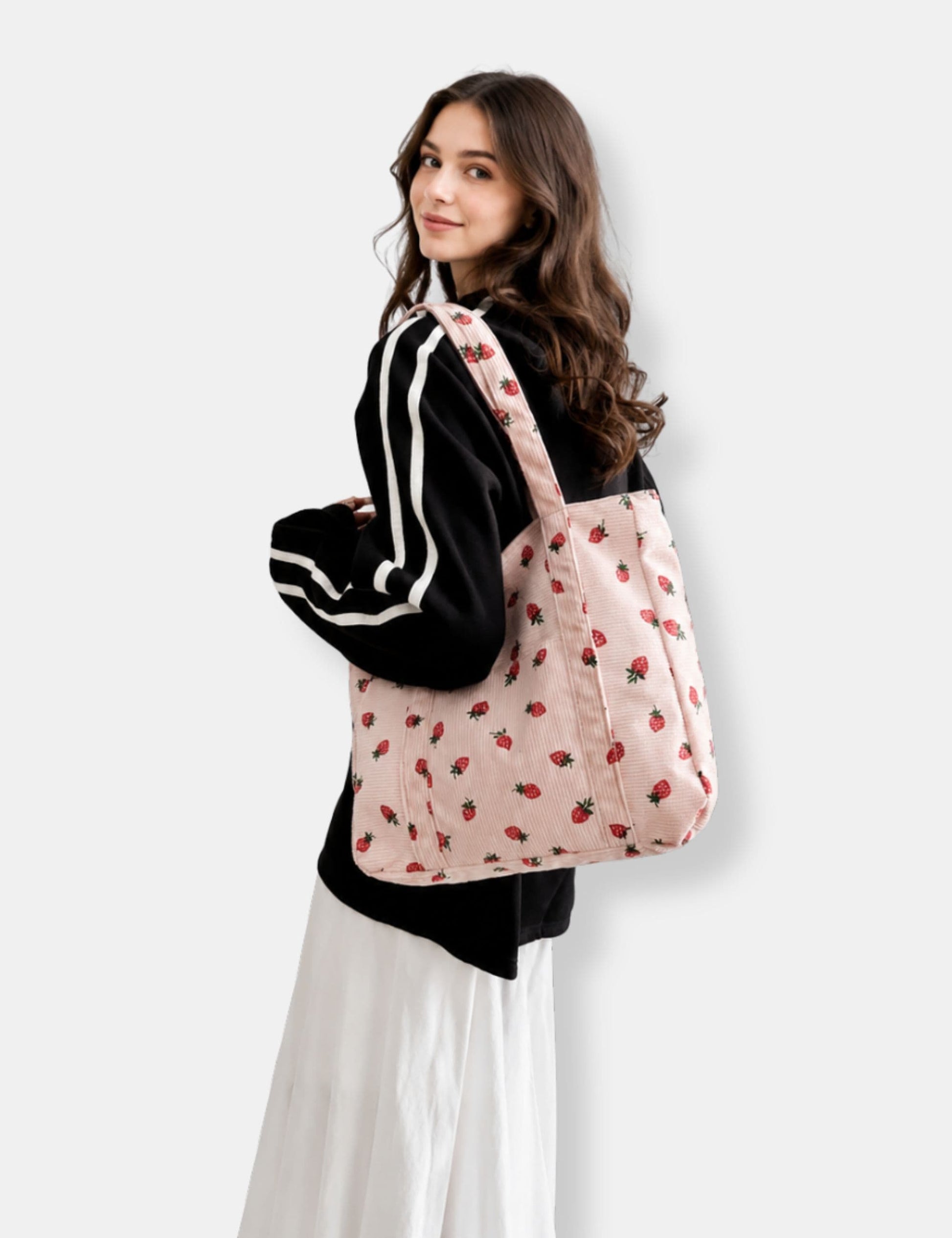 Tote bag velours côtelé